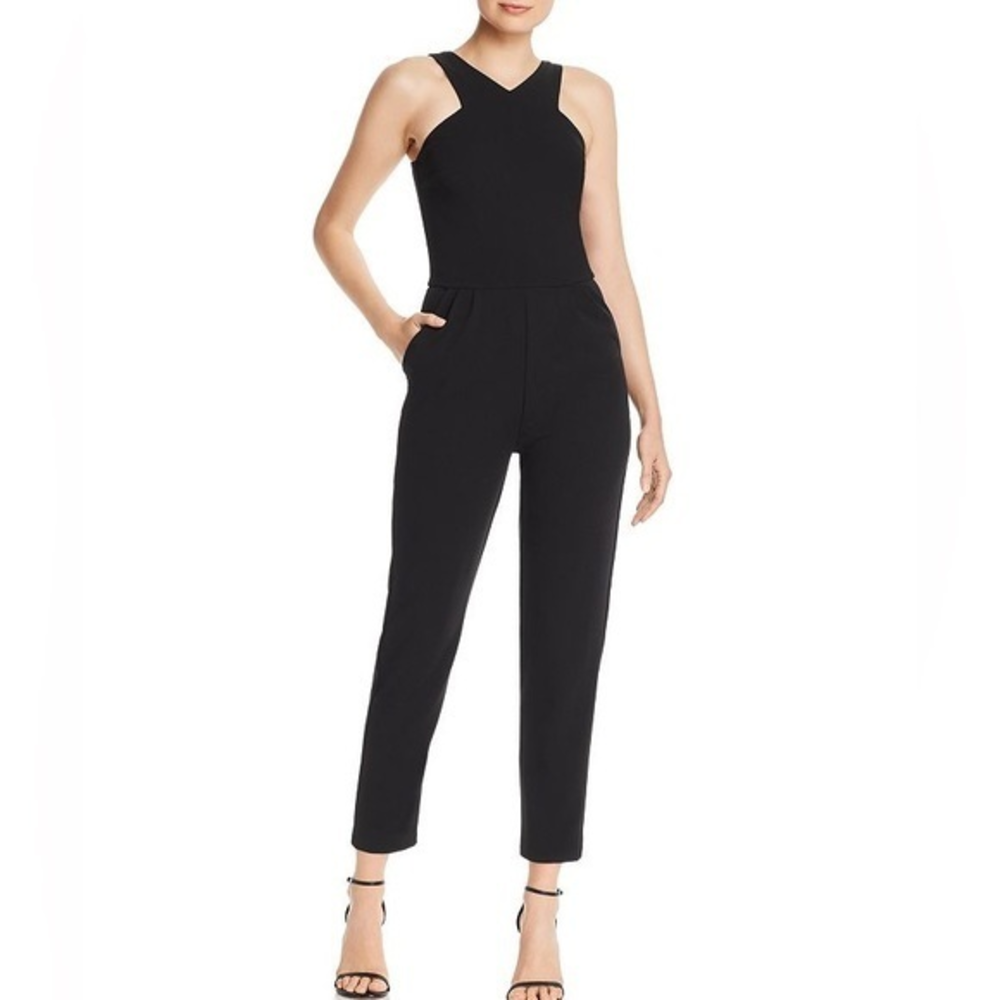 AQUA Jumpsuit - Cut in Shoulder Jumpsuit WO-6896